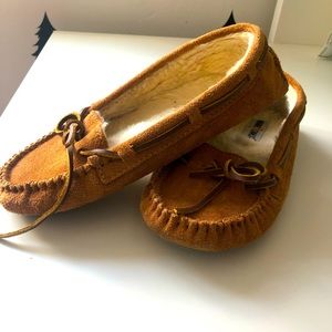 Minnetonka suede moccasins, size 8